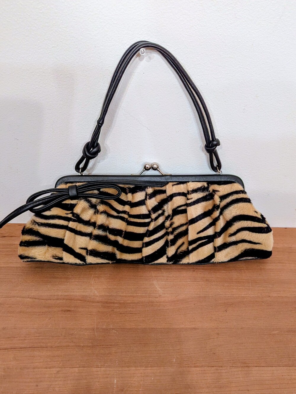 Anthropologie Animal Print Kiss-Lock Clutch/ Shoulder Bag 90's